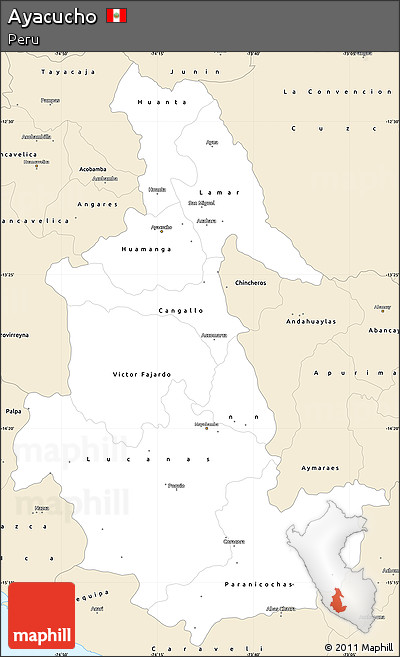 Classic Style Simple Map of Ayacucho