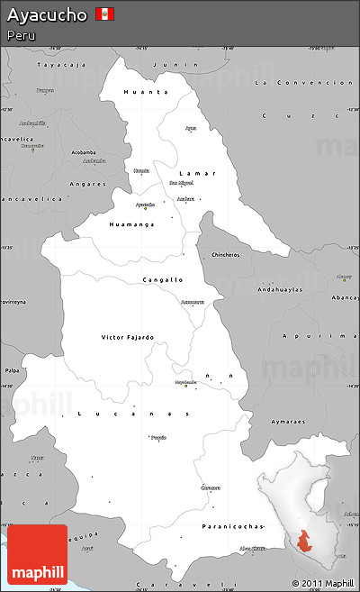 Gray Simple Map of Ayacucho
