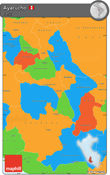 Political Simple Map of Ayacucho