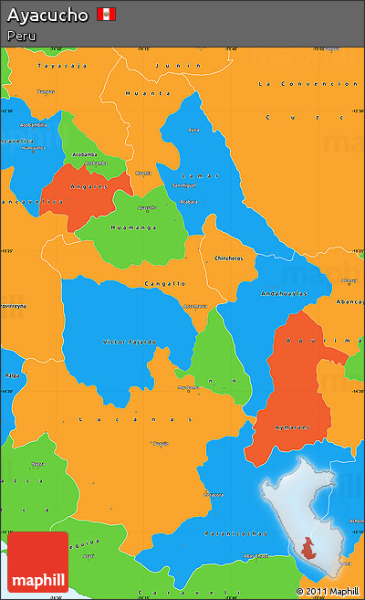 Political Simple Map of Ayacucho