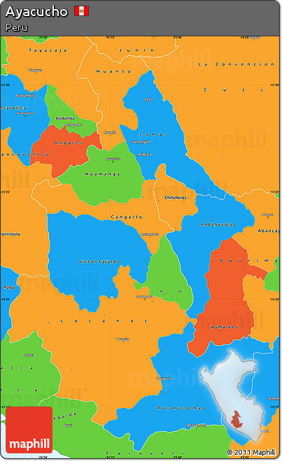 Political Simple Map of Ayacucho
