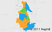 Political Simple Map of Ayacucho, single color outside, borders and labels