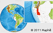 Physical Location Map of Cajamarca, highlighted country
