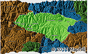 Political 3D Map of Anta, darken