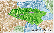 Political 3D Map of Anta, lighten
