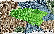 Political 3D Map of Anta, semi-desaturated