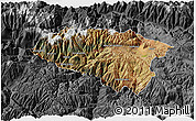 Satellite 3D Map of Anta, darken, desaturated