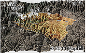 Satellite 3D Map of Anta, darken, semi-desaturated