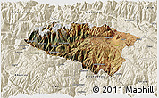 Satellite 3D Map of Anta, shaded relief outside