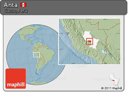 Savanna Style Location Map of Anta, highlighted parent region, hill shading