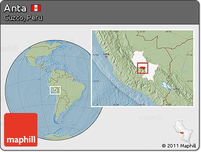 Savanna Style Location Map of Anta, highlighted parent region, hill shading