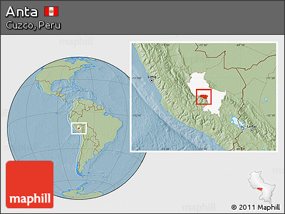 Savanna Style Location Map of Anta, highlighted parent region, hill shading
