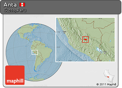 Savanna Style Location Map of Anta, hill shading