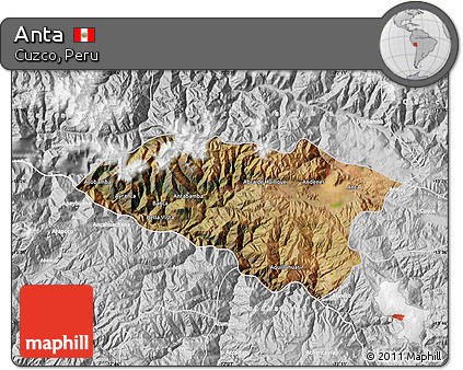 Satellite Map of Anta, lighten, desaturated