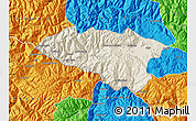 Shaded Relief Map of Anta, political outside