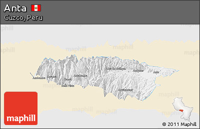 Classic Style Panoramic Map of Anta, single color outside