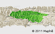 Political Panoramic Map of Anta, shaded relief outside