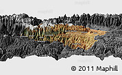 Satellite Panoramic Map of Anta, darken, desaturated