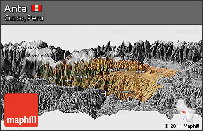 Satellite Panoramic Map of Anta, desaturated