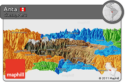 Satellite Panoramic Map of Anta, political outside