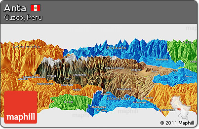 Satellite Panoramic Map of Anta, political outside