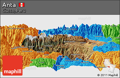 Satellite Panoramic Map of Anta, political outside