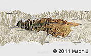 Satellite Panoramic Map of Anta, shaded relief outside
