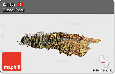Satellite Panoramic Map of Anta, single color outside
