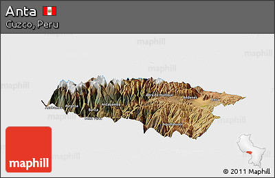 Satellite Panoramic Map of Anta, single color outside