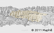 Shaded Relief Panoramic Map of Anta, desaturated