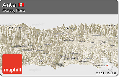 Shaded Relief Panoramic Map of Anta