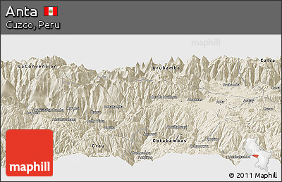 Shaded Relief Panoramic Map of Anta