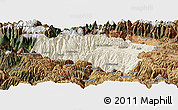 Shaded Relief Panoramic Map of Anta, satellite outside
