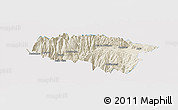Shaded Relief Panoramic Map of Anta, single color outside