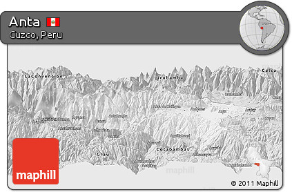 Silver Style Panoramic Map of Anta