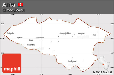 Classic Style Simple Map of Anta, cropped outside