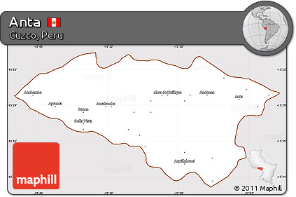 Classic Style Simple Map of Anta, cropped outside