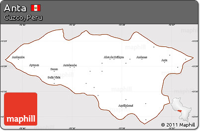 Classic Style Simple Map of Anta, cropped outside