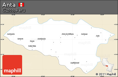 Classic Style Simple Map of Anta, single color outside