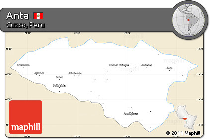 Classic Style Simple Map of Anta, single color outside