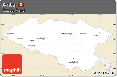 Classic Style Simple Map of Anta, single color outside