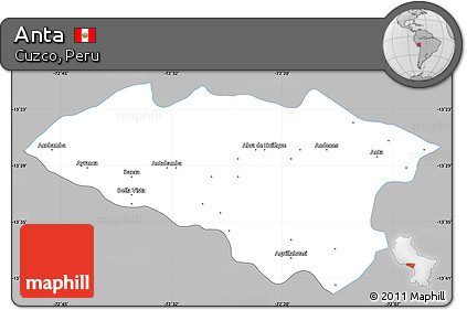 Gray Simple Map of Anta, single color outside