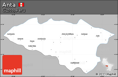 Gray Simple Map of Anta, single color outside