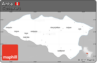 Gray Simple Map of Anta, single color outside