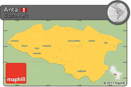 Savanna Style Simple Map of Anta, single color outside