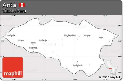 Silver Style Simple Map of Anta, cropped outside
