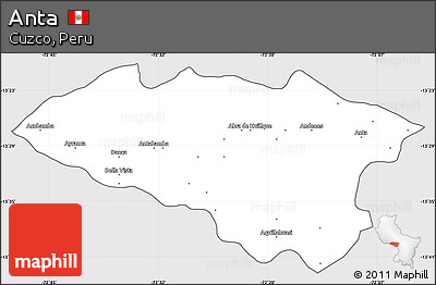 Silver Style Simple Map of Anta, cropped outside