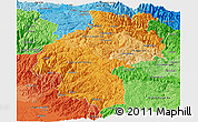 Political Shades Panoramic Map of Huancavelica