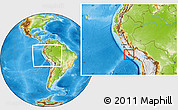 Physical Location Map of Nazca, within the entire country