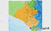 Political Shades 3D Map of Lambayeque